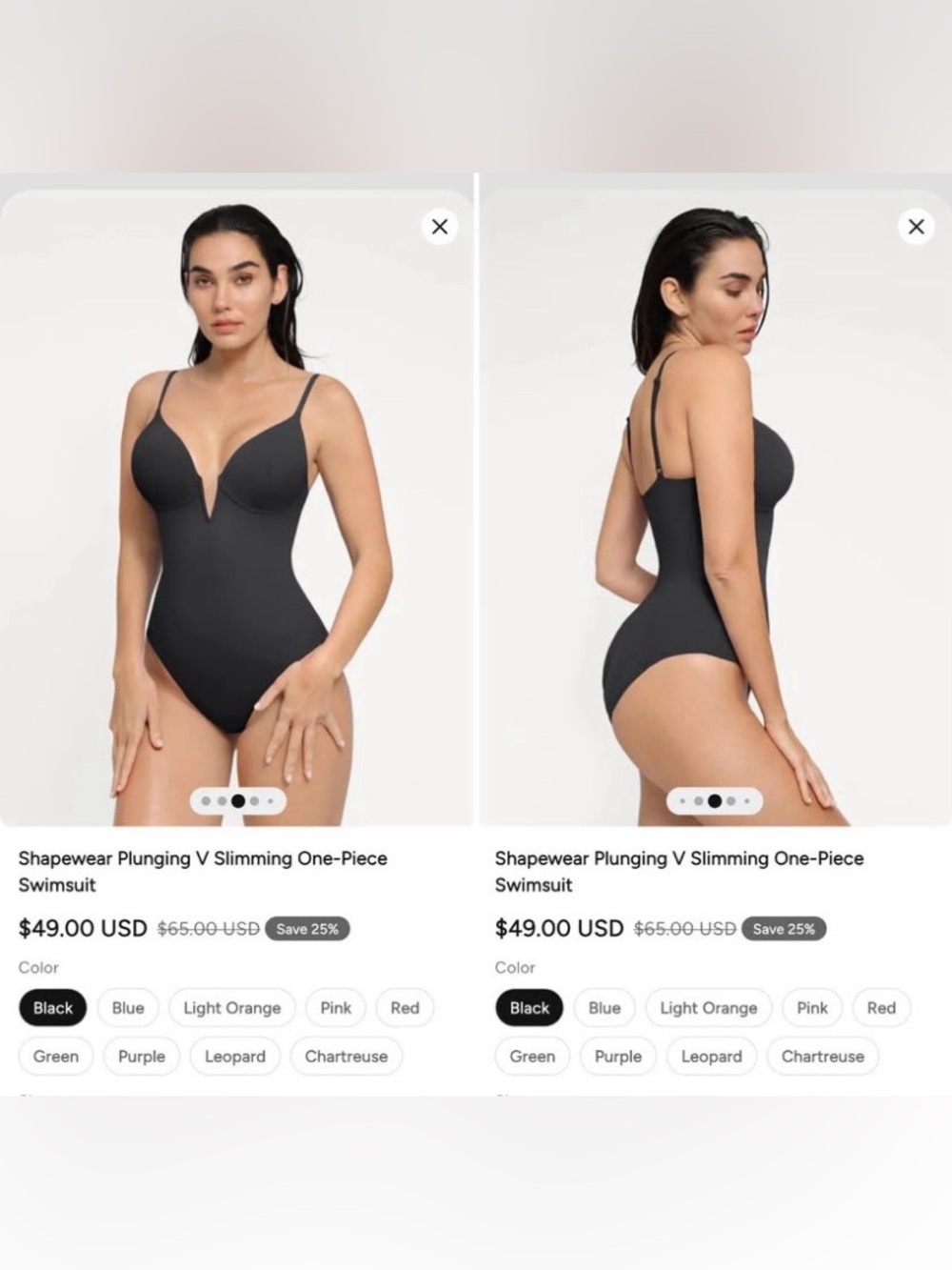 Plunging V Shaping One-Piece Swimsuit - Black